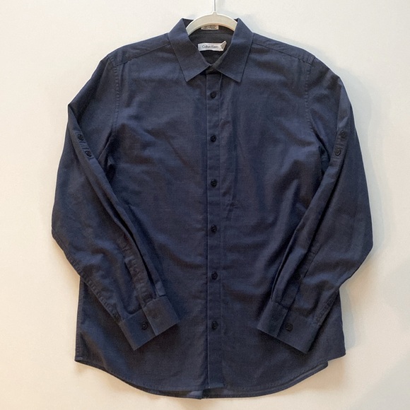 Calvin Klein Button Down Shirts Set Bundle of 2 Blue - Picture 3 of 9